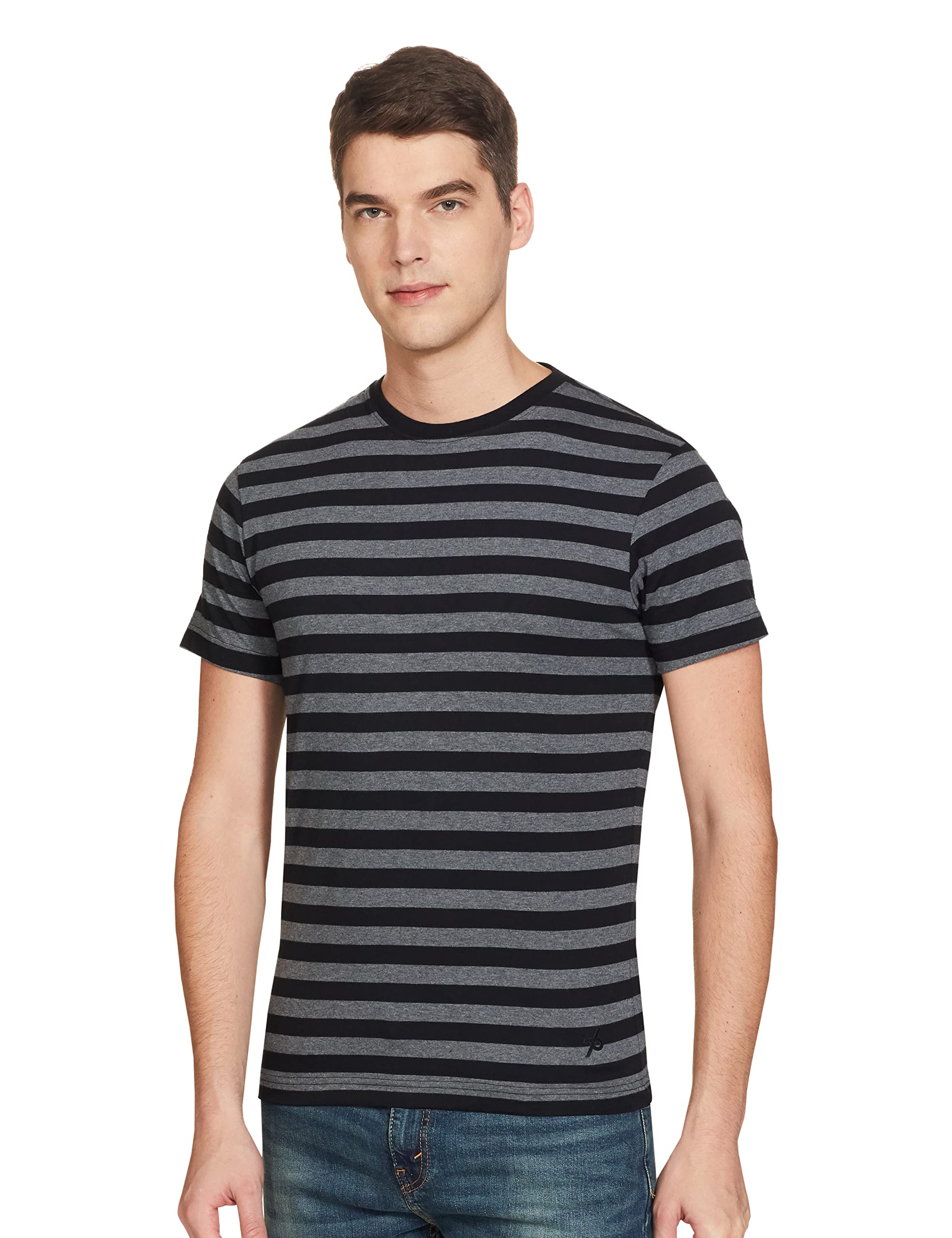Jockey2715 Men's Super Combed Cotton Rich Striped Regular Fit Round Neck Half Sleeve T-Shirt