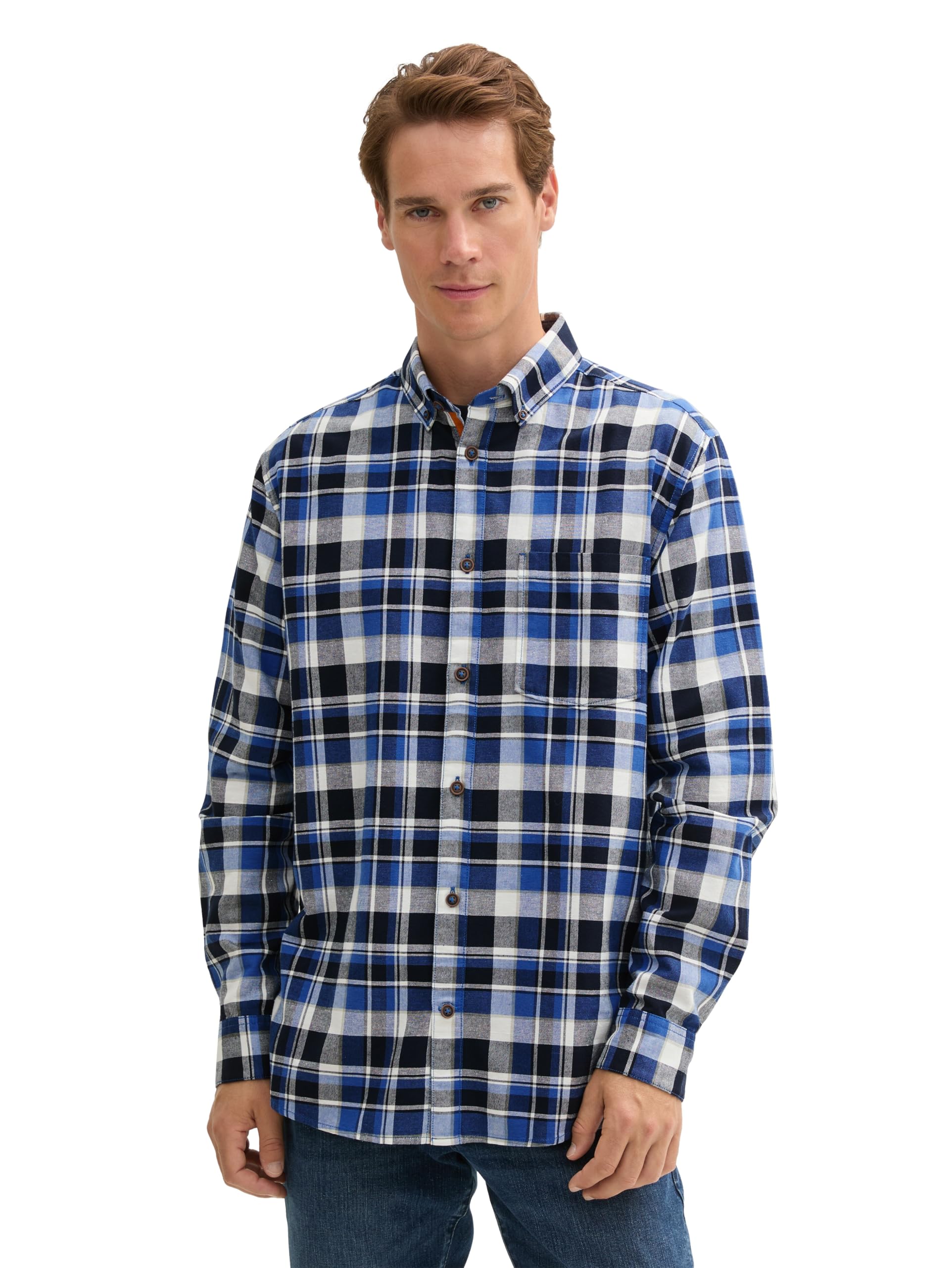 Tom Tailor Herren 1043799 Regular Fit Hemd im Karomuster (1er Pack)