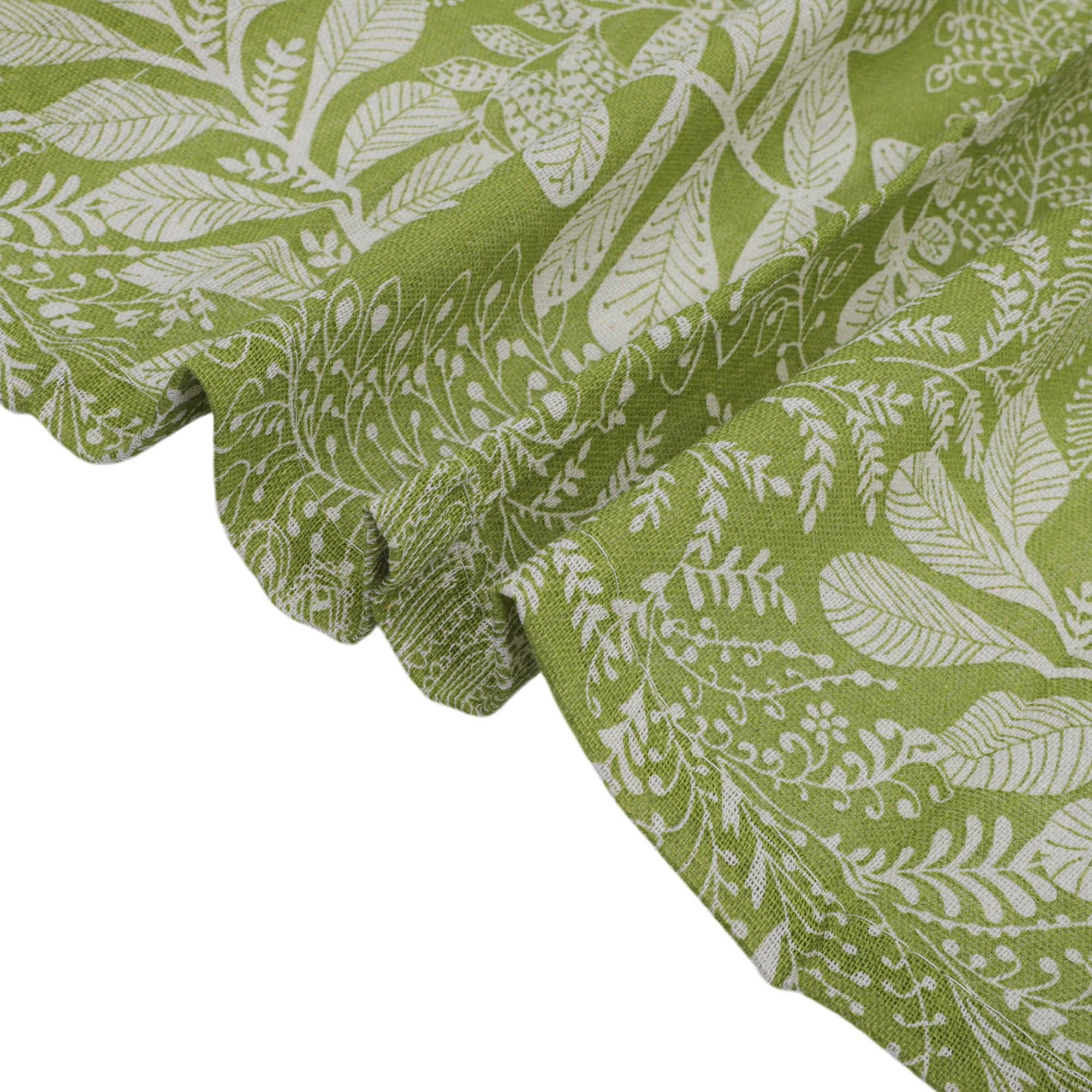 CAPASTEC 2 Piezas Cortinas Opacas Cortinas De Ventana Cortas Cortinas De Algodón Y Lino para Ventanas Pequeñas Cocina Baño Sala De Estar 61X60cm Verde