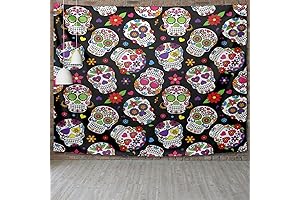 KOBLEN Sugar Skull Tapestry: Vibrant Day of the Dead Home Decor