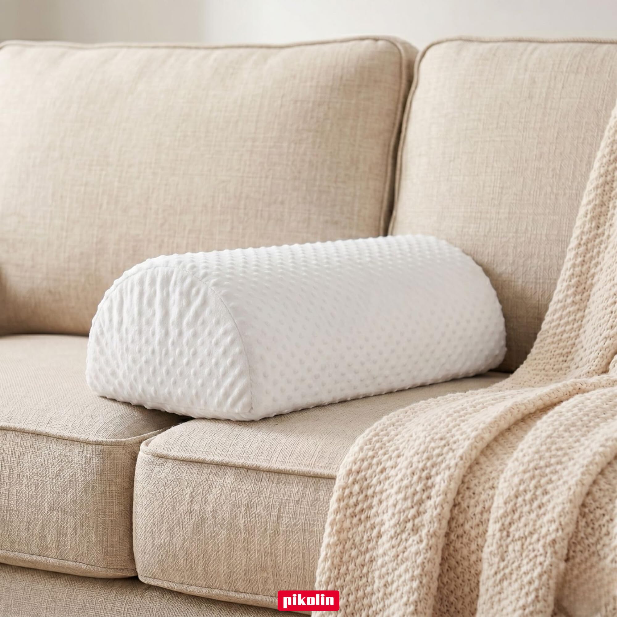 Pikolin Home - Guanciale viscoelastico a media resistenza a forma di mezzaluna ergonomica, adattabile e traspirante