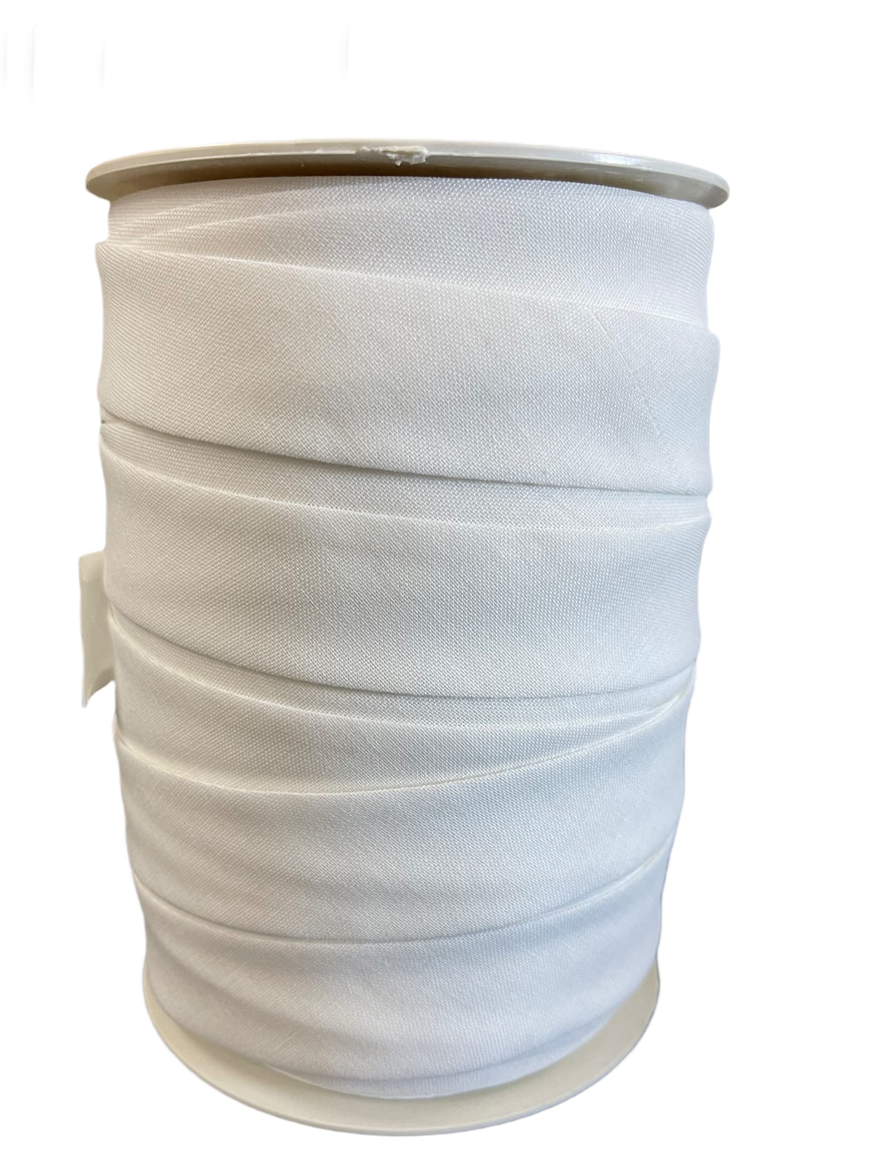 Generico Sbieco 25 MM Cotone 100 Metri Traversino Diagonale (Bianco)