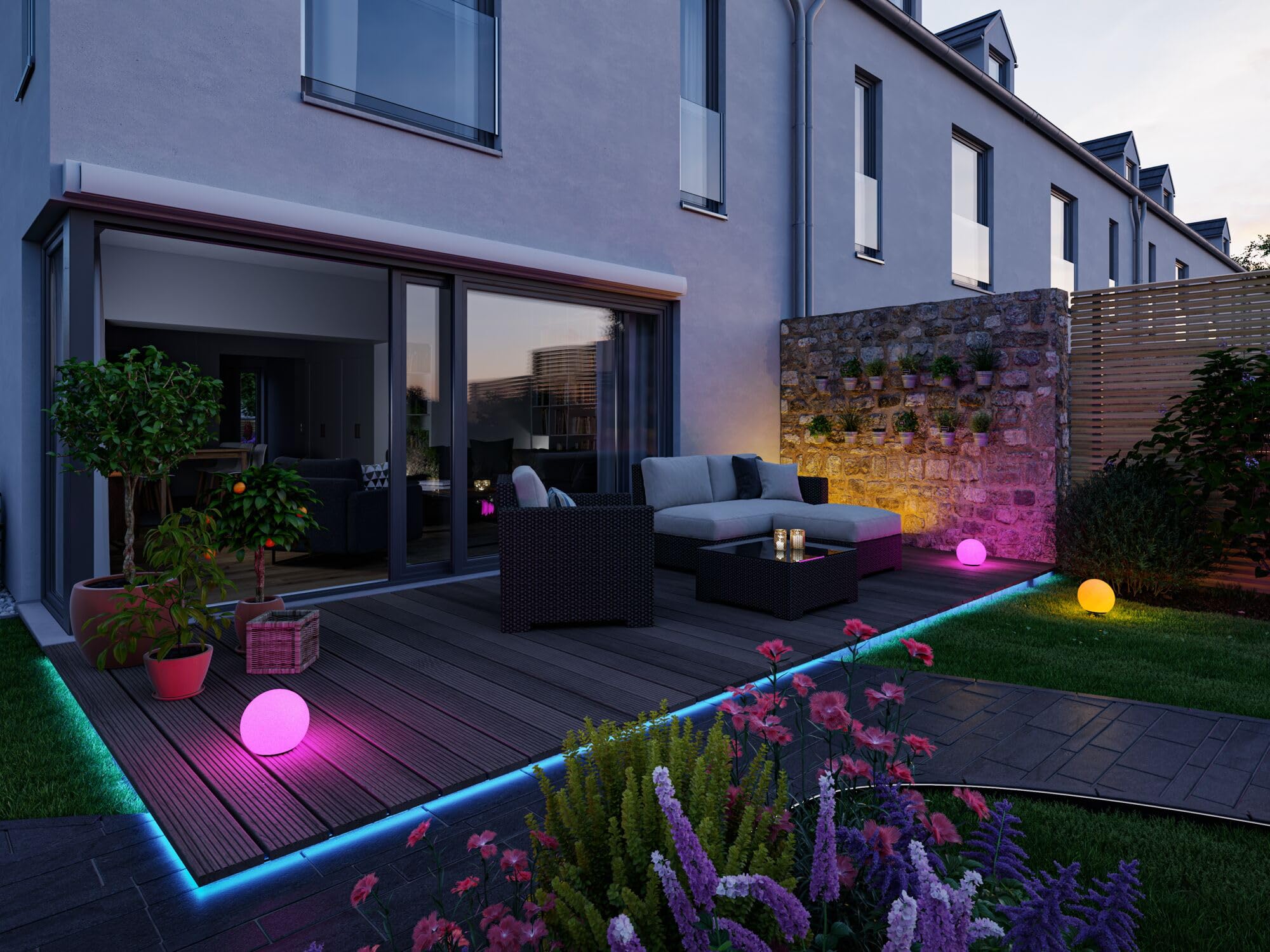 Paulmann 94269 Plug & Shine LED apparecchio per esterni ZigBee Globe RGBW incl. 1 oggetto luminoso dimmerabile da 2,8 Watt IP67 bianco illuminazione da giardino plastica bianco caldo 3000 K