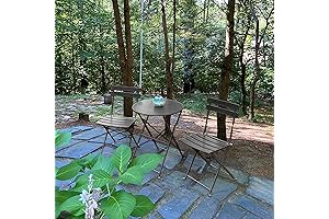 3-Piece Foldable Bistro Set: Space-Saving Outdoor Table and Chairs