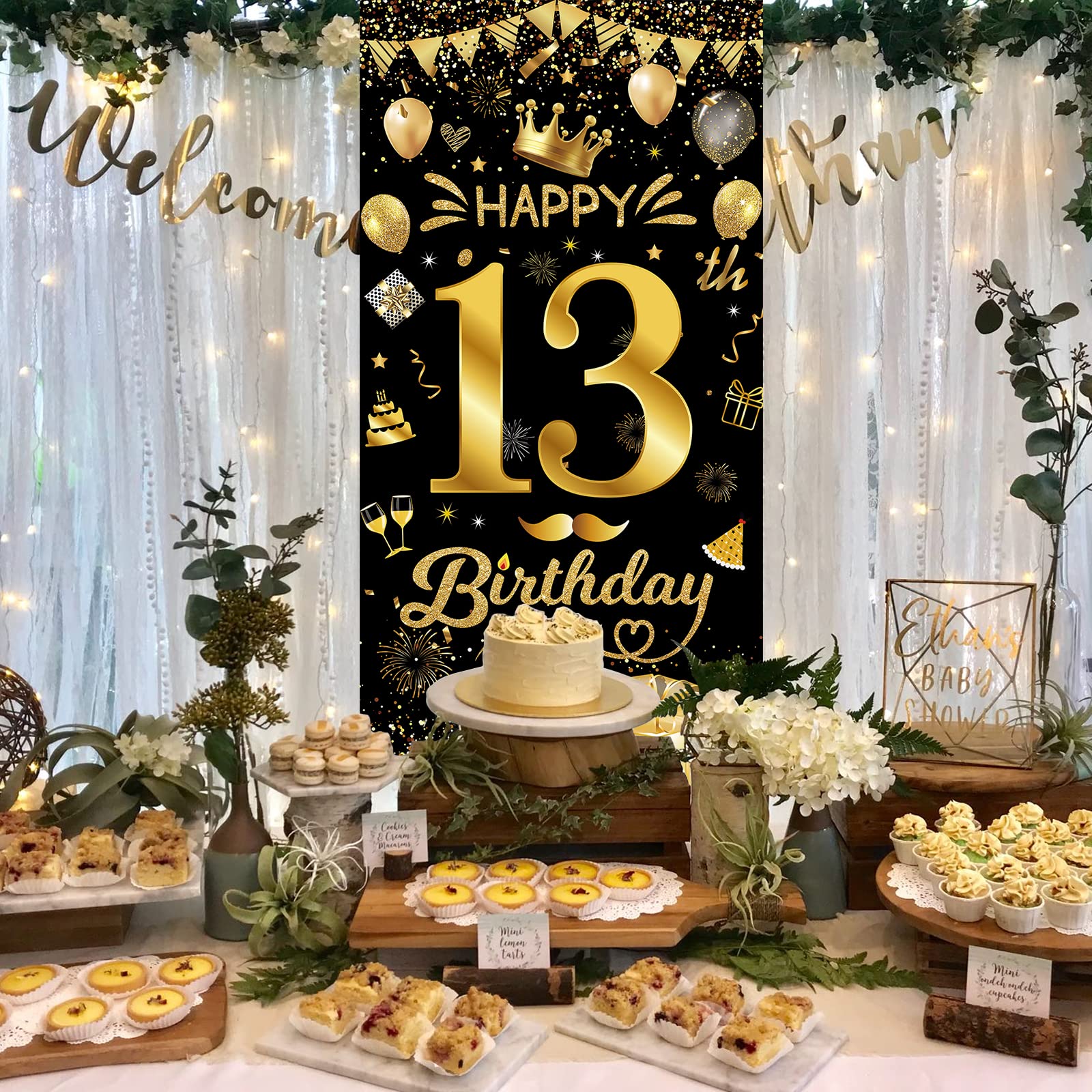 Verjaardag 'Happy Birthday' Diadeem Zwart/Goud