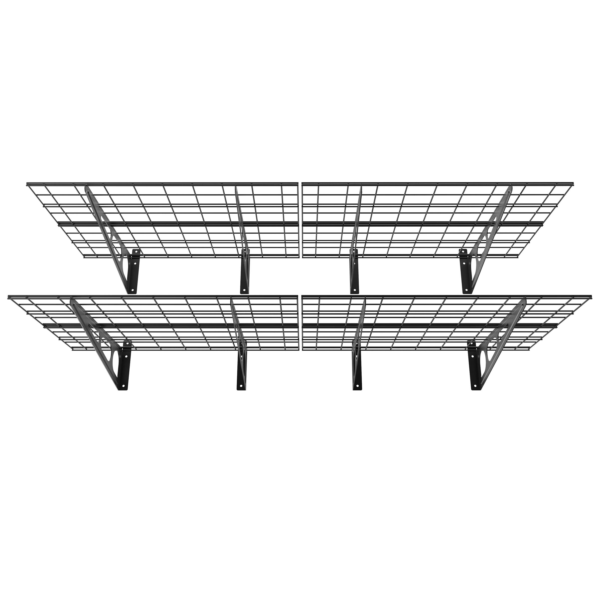 Ergosolid PG26B - Estantería de Garaje Doble para Cargas de hasta 180 kg (90 kg por Estante), Negro