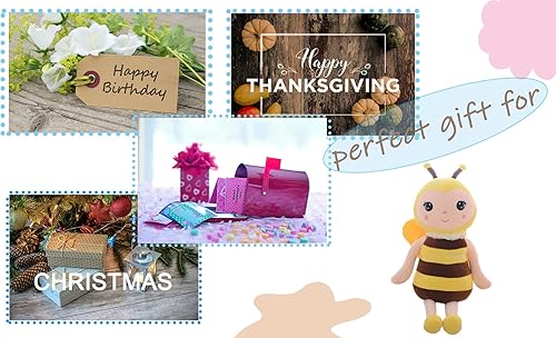 Miniatura 4 de Animal de peluche de abeja de apoyo emocional con cara sonriente y alas amarillas, almohada de juguete de abejorro suave y mullida, regalos bonitos