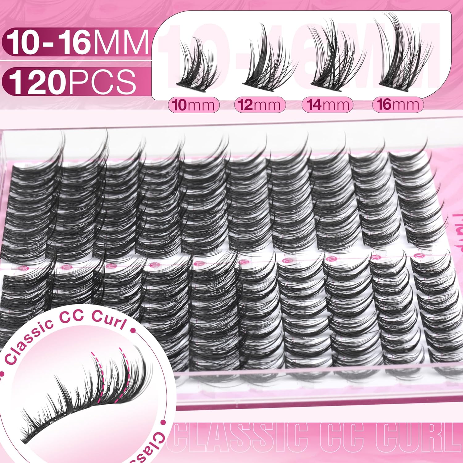 Natural Lash Clusters Spiky Eyelash Extensions Wispy Individual Lashes Manga Eyelash Individuals 120 Pcs CC-Curly Cluster Eyelash Extensions 10-16MM Mixed DIY Lash Extensions by Mavphnee