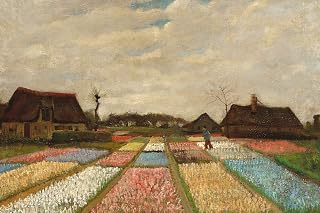 Textured Paper - Vincent Van Gogh - Flower Beds in Holland (1883) - Painting Photo Poster Print Art Gift - Willem Dutch Post-Impressionist - Size: A5 (8.2 x 5.8 Inches)