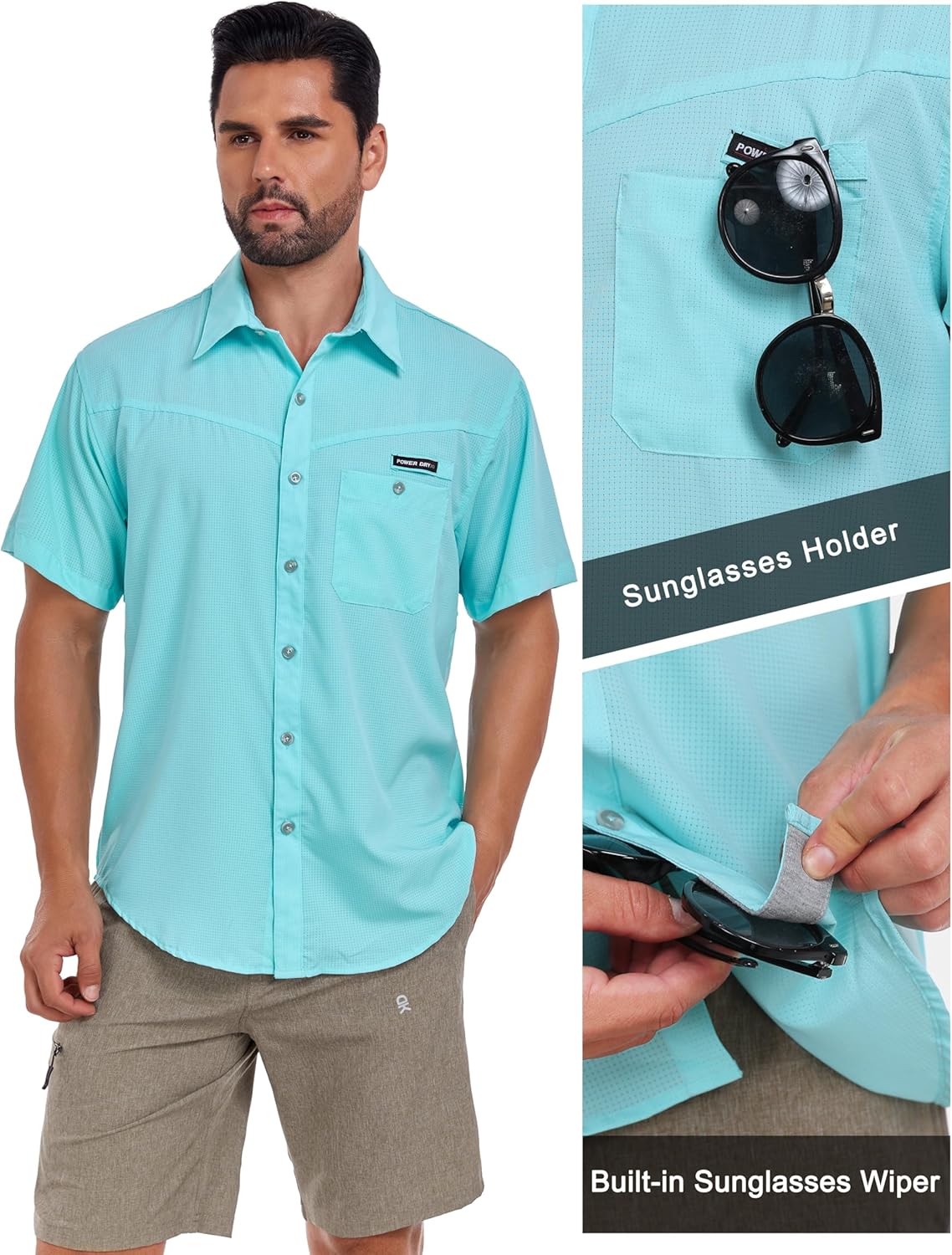 Little Donkey Andy Men's Breathable UPF 50 Shirt, Lightweight Short Sleeve Button Down Shirts for Fishing Hiking - Image 5