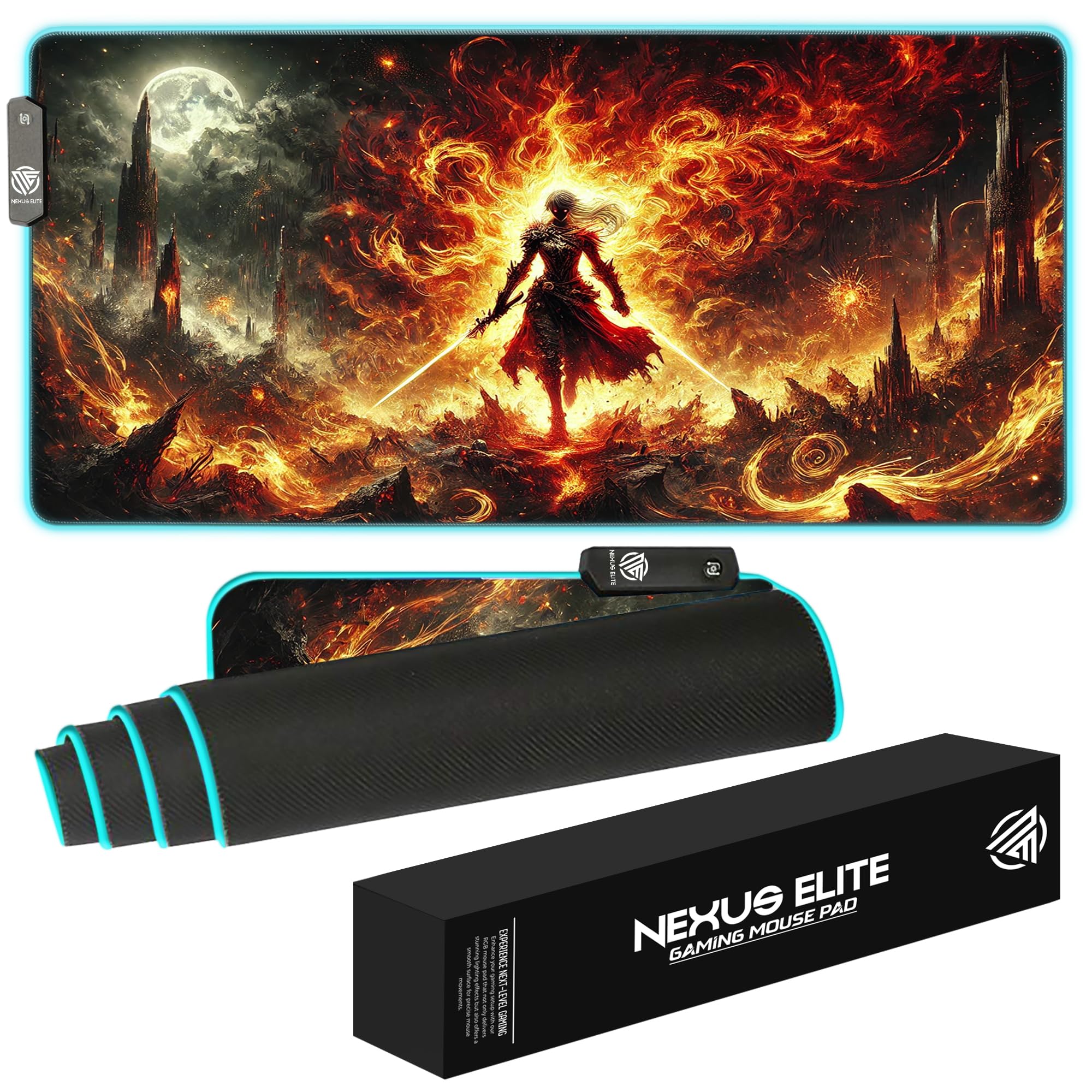 RGB Gaming Mouse Pad Large Extended Desk Mat 35.4x15.7in XXL XXXL Mousepad LED Light Up K…