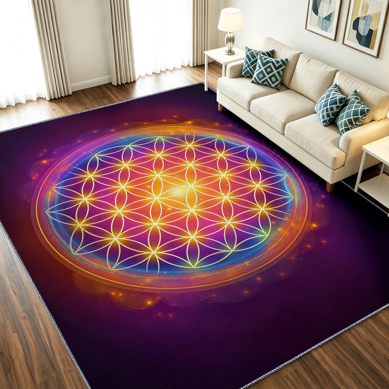 Alfombra de entrada interior de 90 x 150 cm lavable y antideslizante morada
