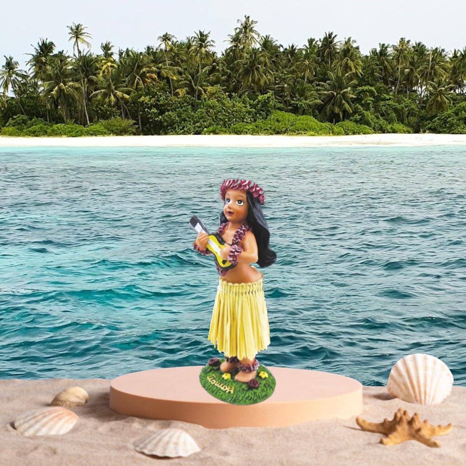 KC Hawaii Girl with Ukulele Mini Dashboard Doll 4 inch