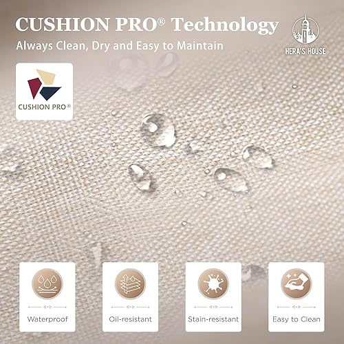 Miniatura 4 de HERA'S HOUSE juego de muebles de patio de mimbre, muebles de exterior con mesa para fogata, juego de conversación de 6 piezas con otomanos, juegos