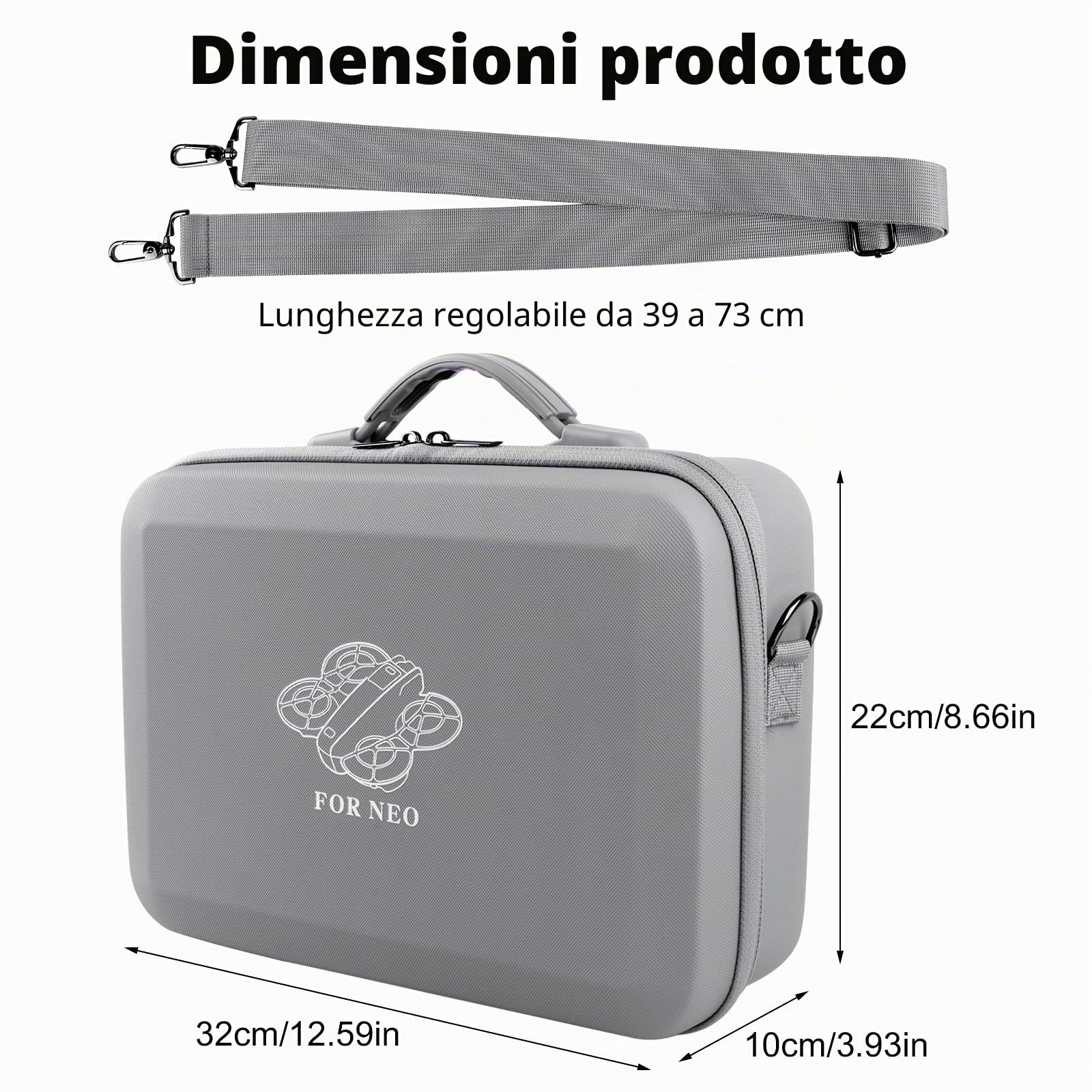 Custodia da Trasporto per DJI Neo,Borsa Portatile Compatta e Impermeabile per DJI Neo Fly More Combo,RC-N3 Telecomando e Accessori,Borsa da Viaggio Protetta per Drone