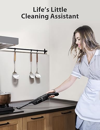 Miniatura 8 de Aspiradora de mano, inalámbrica y recargable, potente succión de 15 KPa, tiempo de funcionamiento de 30 minutos, taza de polvo de 16.9 fl oz, para