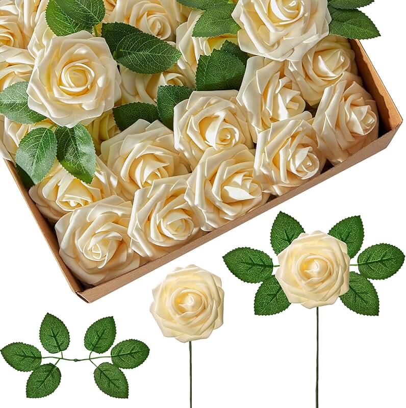 cream artificial flowers