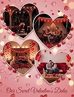 Vista 8 de Guirnalda de luces de corazón de 8.5 pies, luces de decoración del día de San Valentín con 10 luces de corazón rojas, tira de luces