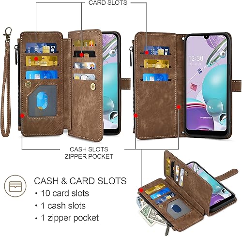 Miniatura 8 de Asuwish Funda de teléfono para LG Aristo 5K31Fortune 3Phoenix 5K8xTribute MonarchRisio 4, protector de pantalla con tapa para tarjetero, celular