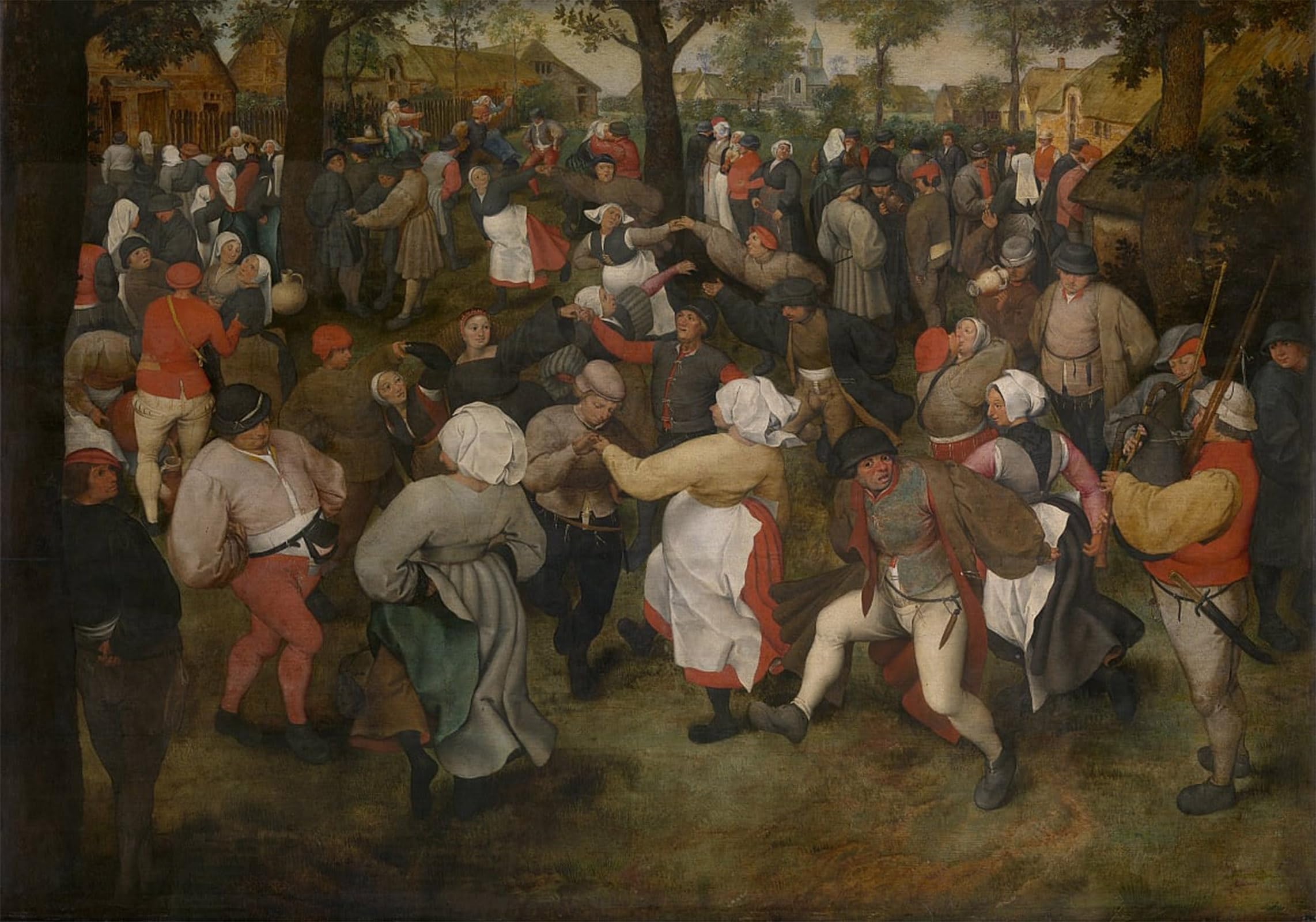 POSTERIIk Vintage Classic Picture Landscape Artwork the Dance of the Bride by Pieter Bruegel the Elder Portrait Canvas Painting for Office Home Decor 60x90cm