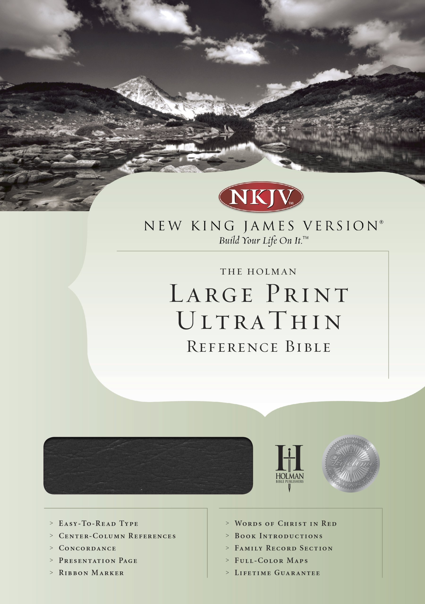 NKJV Large Print Ultrathin Reference Bible, Black Genuine Leather Leather Bound – Large Print, September 18, 1996