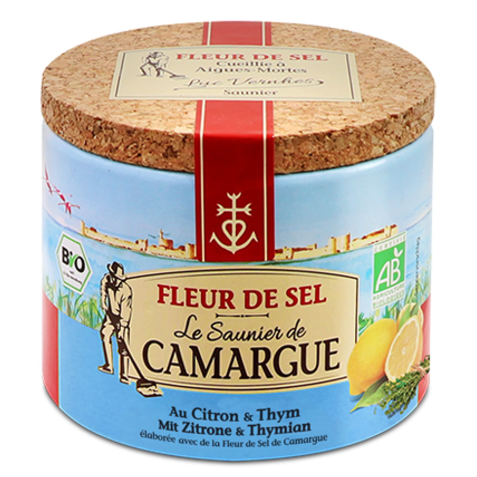 usy Bundle für Fleur de Sel Zitrone/Thymian Salz VPE (6x125g Dose) + usy Block