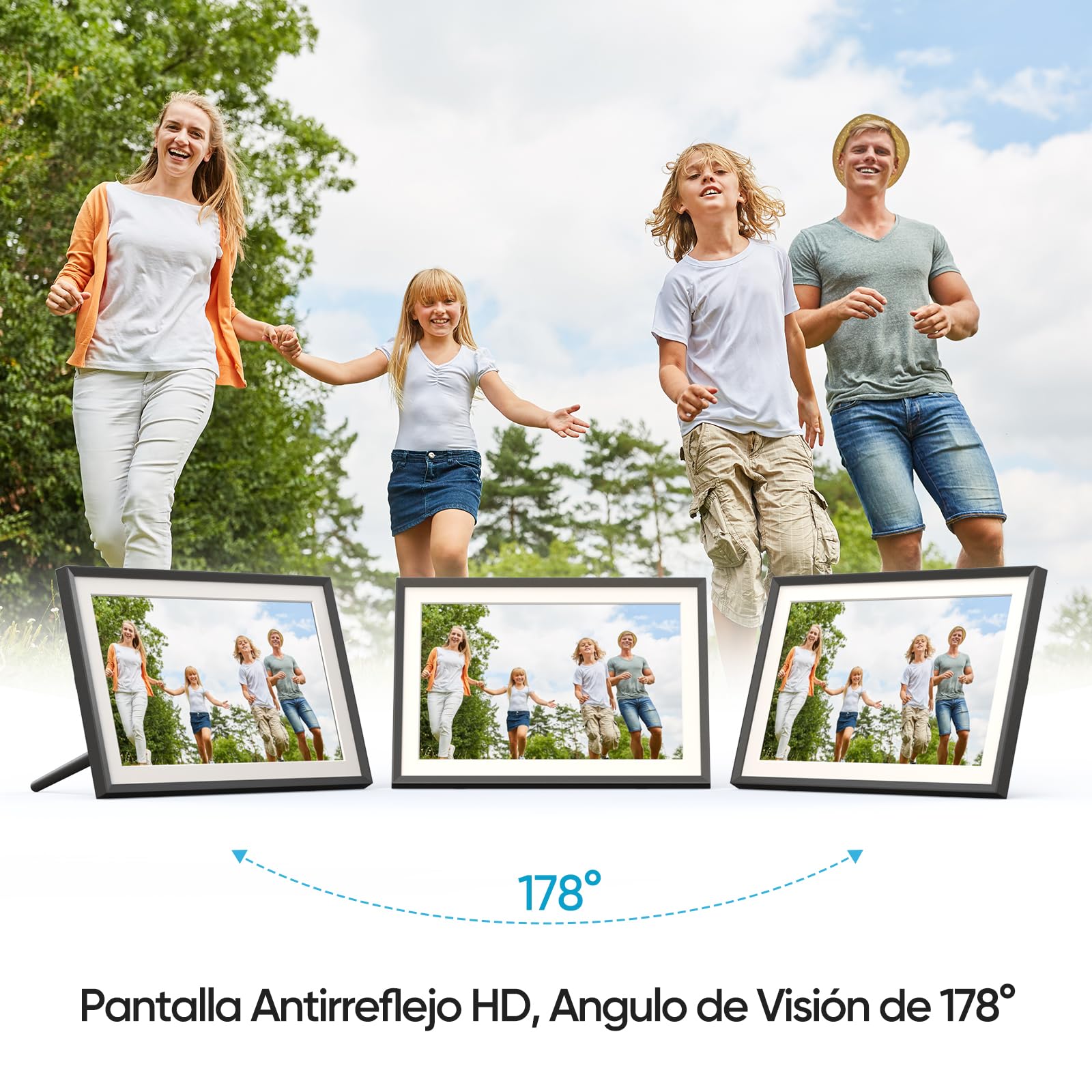ARZOPA Marco de Fotos Digital WiFi 10,1 Pulgadas Pantalla Táctil FHD IPS 32GB Marco Digital De Fotos Rotación Automática Portaretratos Digitales Soporte de Foto/Música/Video/Alarma
