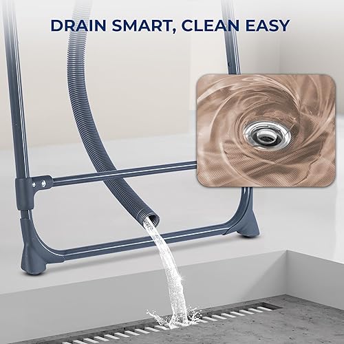 Miniatura 4 de SereneLife Bañera plegable para perros con altura ajustable, acceso de 360, manguera de drenaje y bolsillos de almacenamiento, estación de aseo de