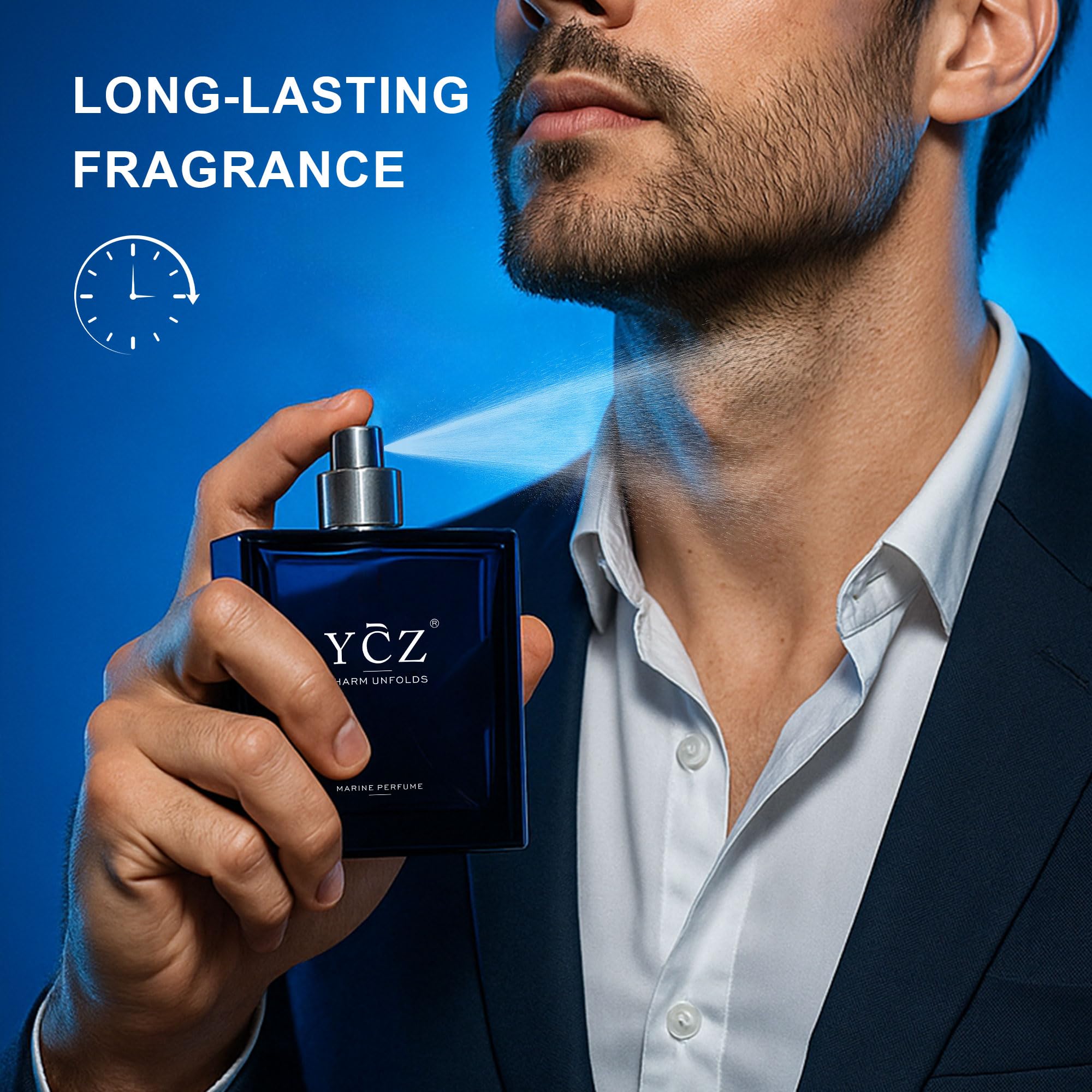 Ycz Parfum für Herren Set,2 X 1.7oz Lang anhaltender Eau de Parfum Herren,Meeres-und orientalische Holz–,Eignet sich für viele Anlässe und ist das perfekte Geschenk für den Gentleman