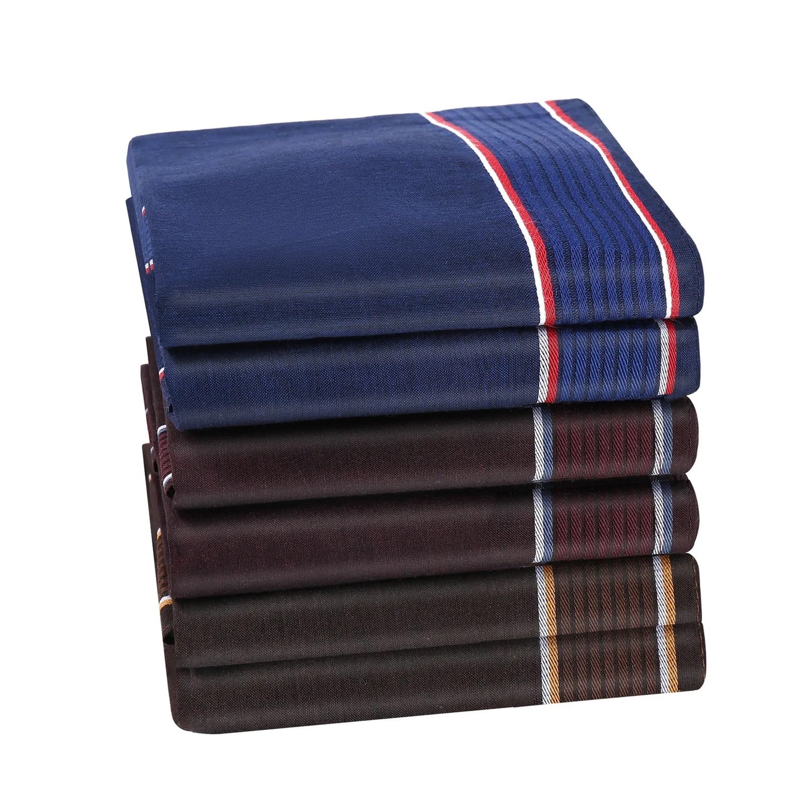 Taschentücher Herren 6/12 Stück Herren-Taschentuch, Baumwolle, quadratisch, gewebt, gemischt, kariert, dunkel-Mehrfarbig, Gentleman-Tasche (Color : 29-12pcs)