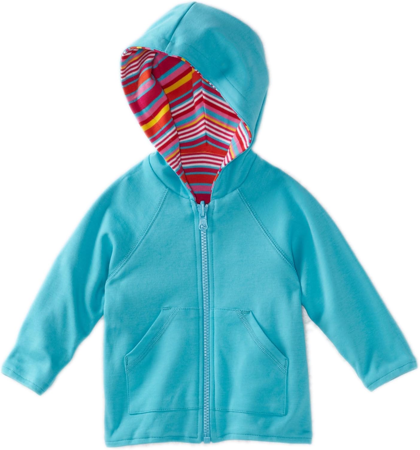 Zutano Baby Girls' Multi Stripe Reversible Zip Hoodie