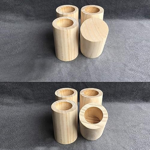 Miniatura 7 de Patas de repuesto para muebles de madera de pino maciza sin terminar, patas de repuesto para sofá, patas redondas, altura aumentada 5.9in, para