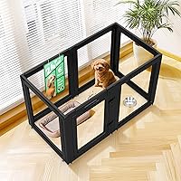 Vista 20 de FXW AuraSpace - Cerca acrílica para perros pequeños, para interiores, 24 pulgadas, 2 paneles, incluye 1 puerta y 1 panel, color negro