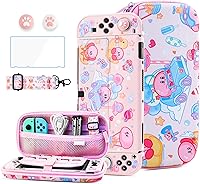 Vista 9 de HYPERCASE for Nintendo Switch OLED Carry Travel Case Yellow Accessories Bundle, with Switch OLED Console Protective Cover Skin, Screen Protector