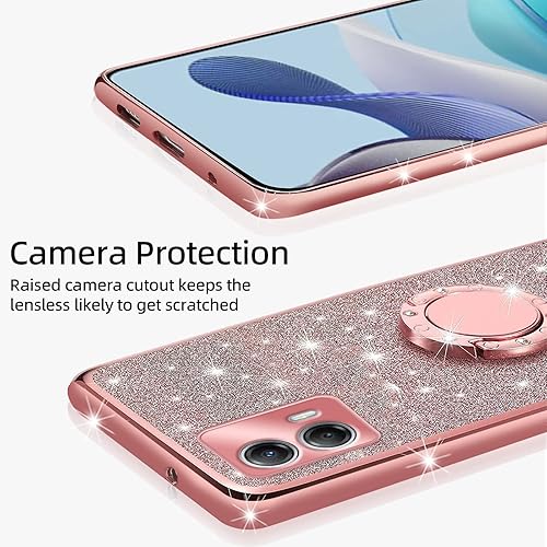 Miniatura 4 de Funda para Moto G 5G 2023, Motorola G 5G 2023 para mujer, con purpurina, suave, elegante, transparente, TPU de lujo, bonita funda protectora con