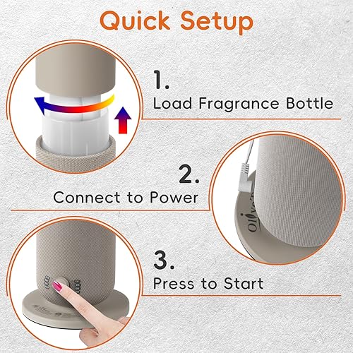 Miniatura 5 de Waterless Diffuser with Fabric-Wrapped Design, OliveTech Cold Air Scent Diffusers for Home & Office, Hotel Collection Diffuser, Adjustable