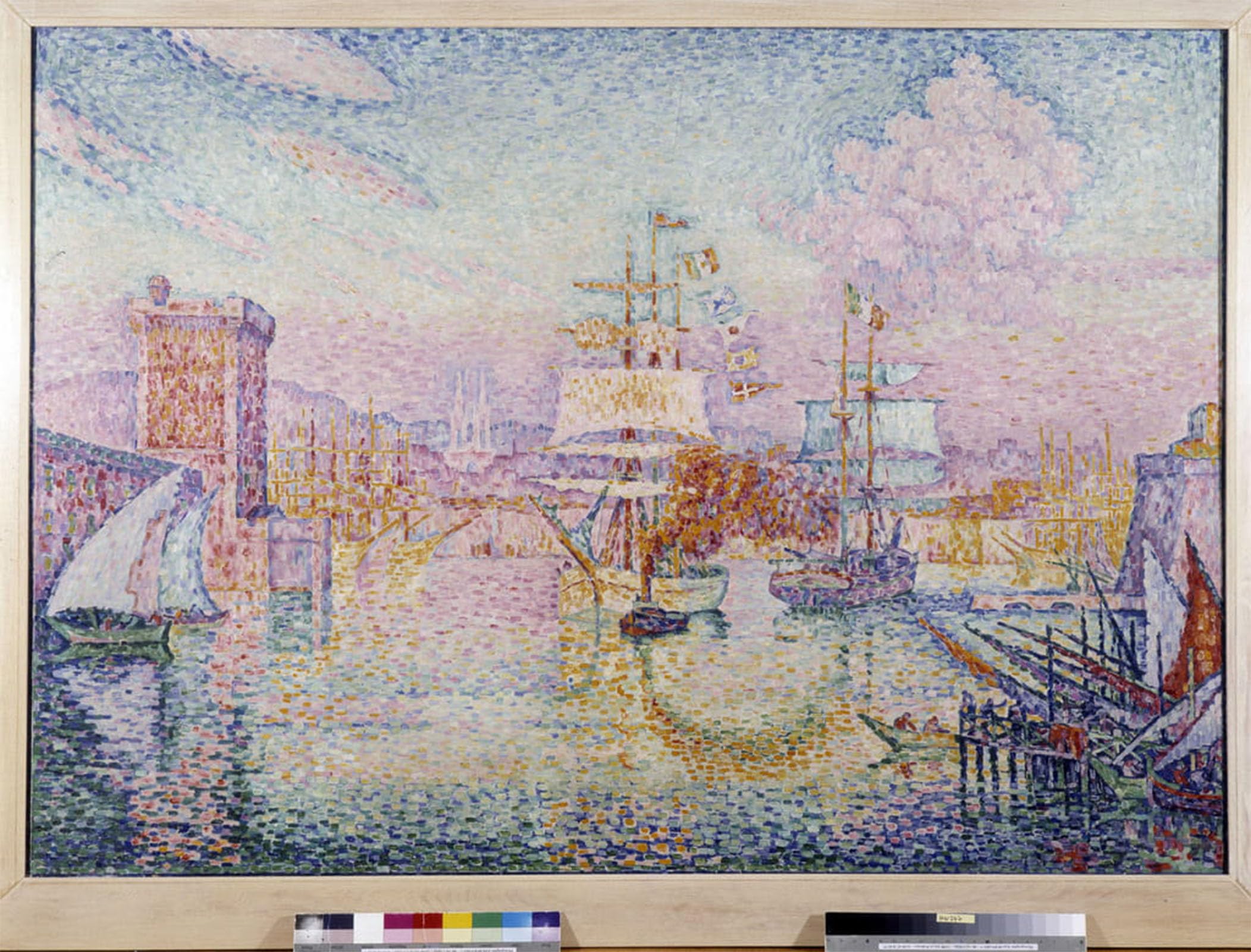 SERENDIPITP Vintage Picture Print on Canvas Wall Art Poster Entry to the Port of Marseille. Painting by Paul Signac Artwork Print Poster for Wall Decor 60x90cm