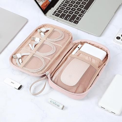 Miniatura 4 de NISHEL Organizador electrónico de cable, funda de viaje para artículos esenciales de viaje, bolsa organizadora de cables pequeña portátil para
