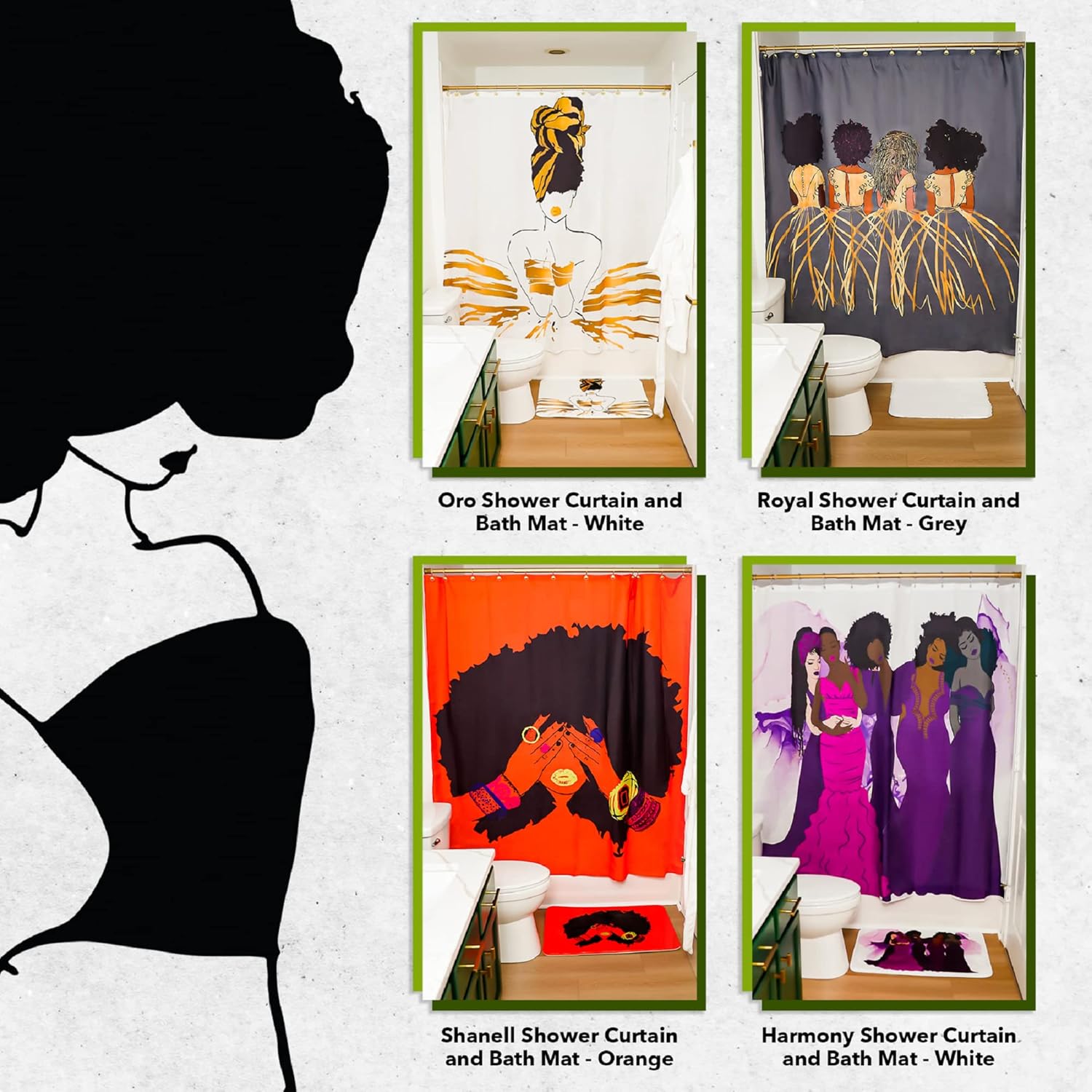 Pardon My Fro Lily Shower Curtain - 100% Polyester Fabric with Chic Print, Waterproof, Elegant Décor, One-Side Print, Stylish Bathroom Curtain for Bathtub, Hooks are not Included, Pink, 71" x 71"