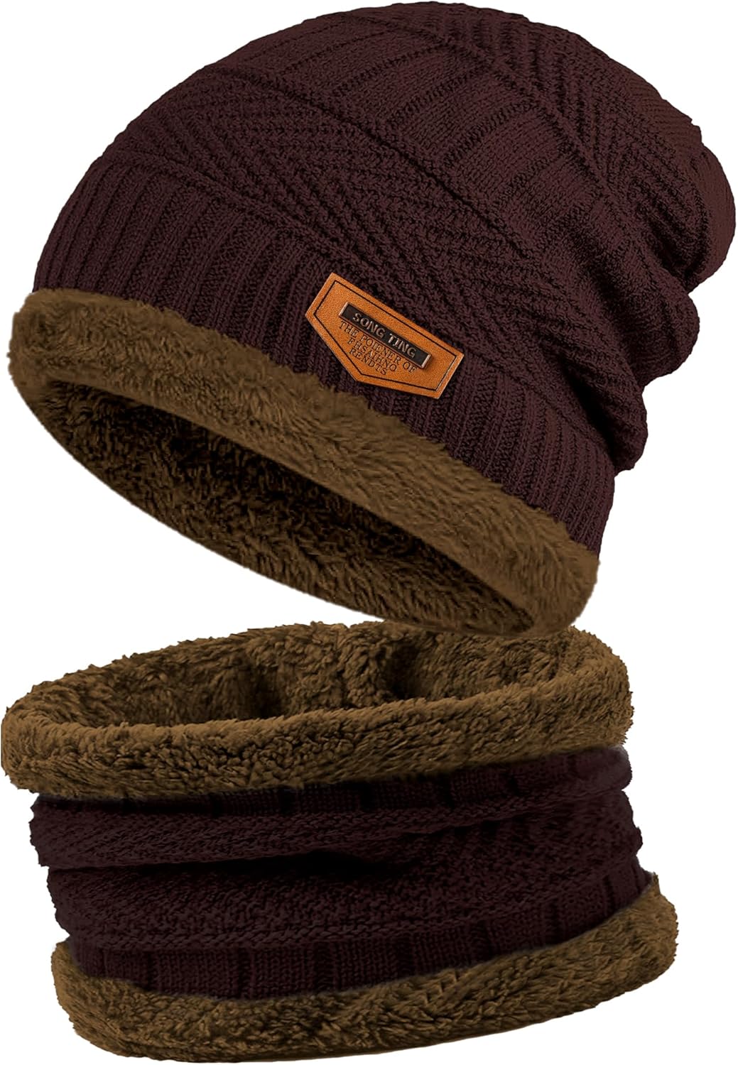 Beanie Hats for Men Women Neck Warmer Cold Weather Gear Men Gift Set for Winter Hat Neck Scarf Guys Face Mask Snow Suits