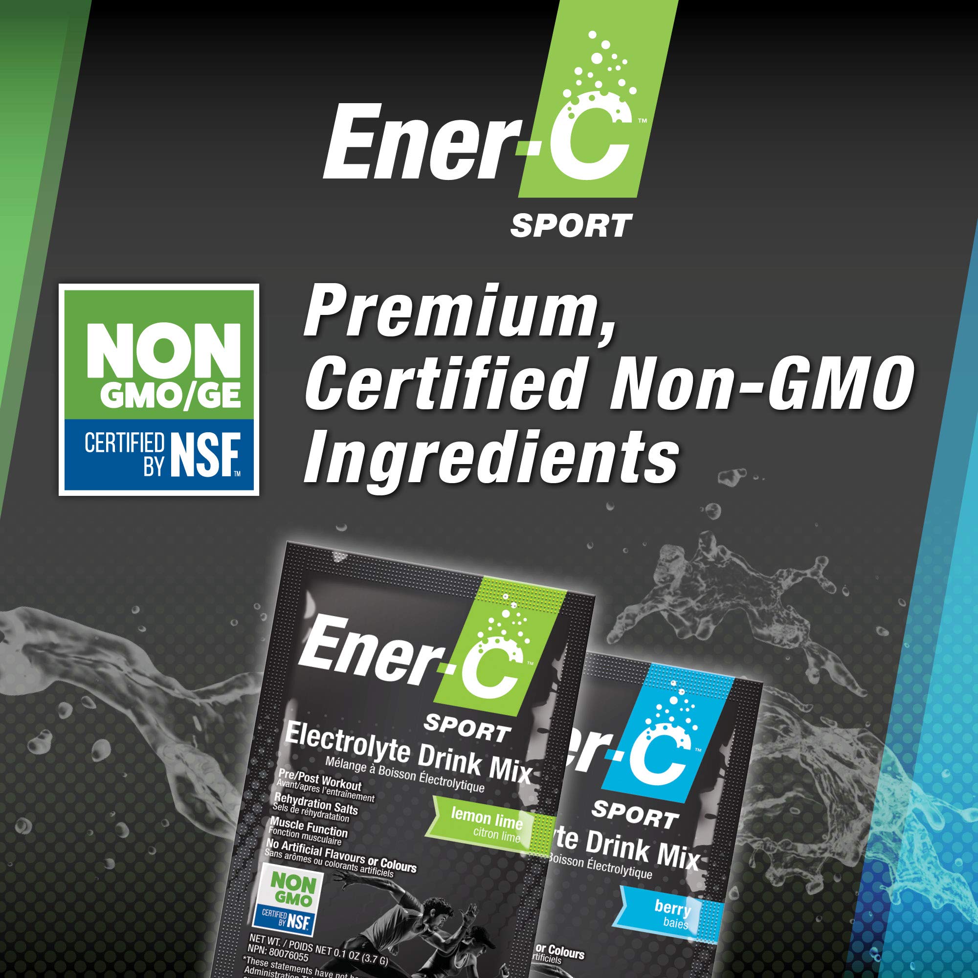 EnerC Sport Electrolyte Drink Mix, NonGMO, Vegan, Real Fruit Juice