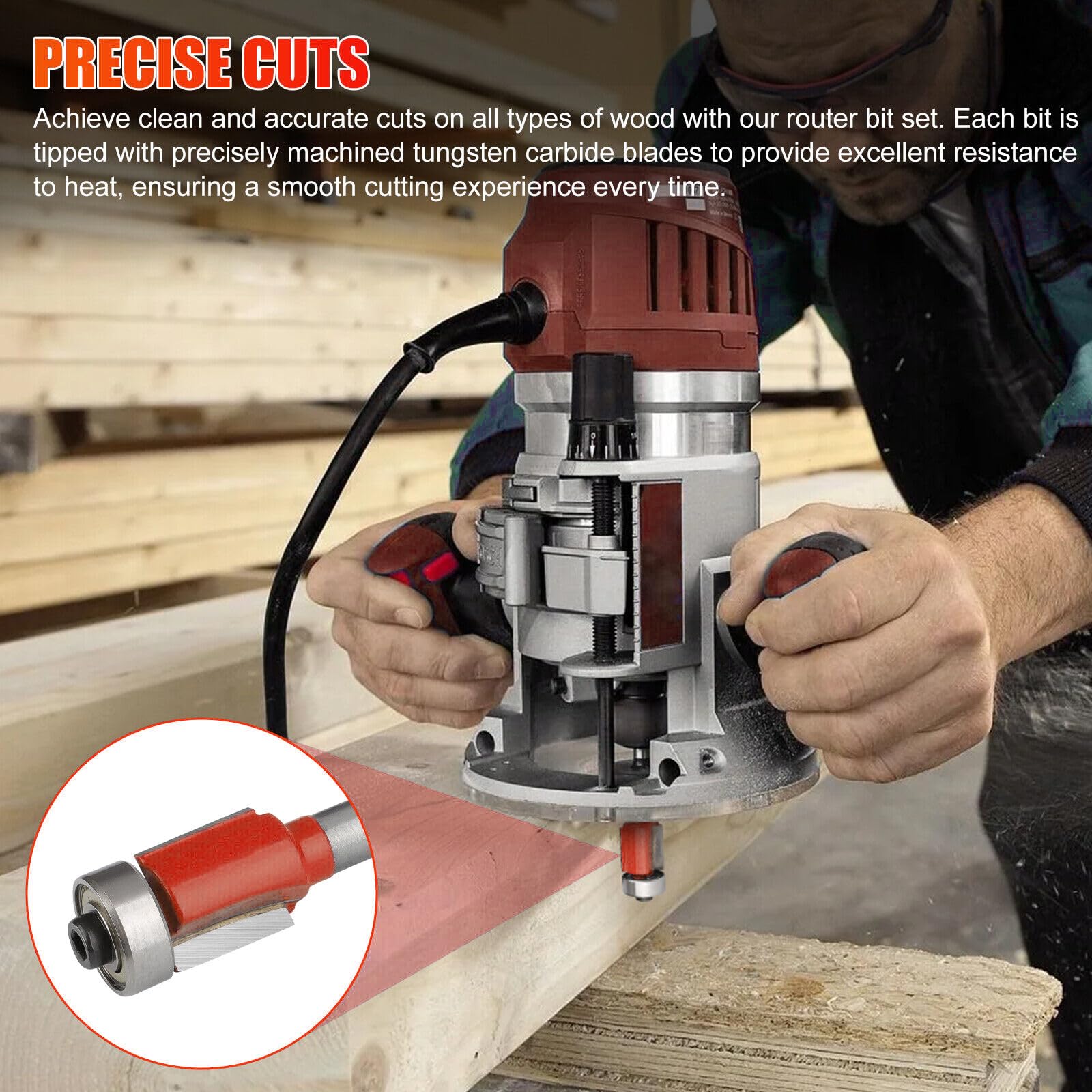 fresa per fresa superiore 8 mm - Set di utensili per lavorazione del legno con chiave inglese e accessori