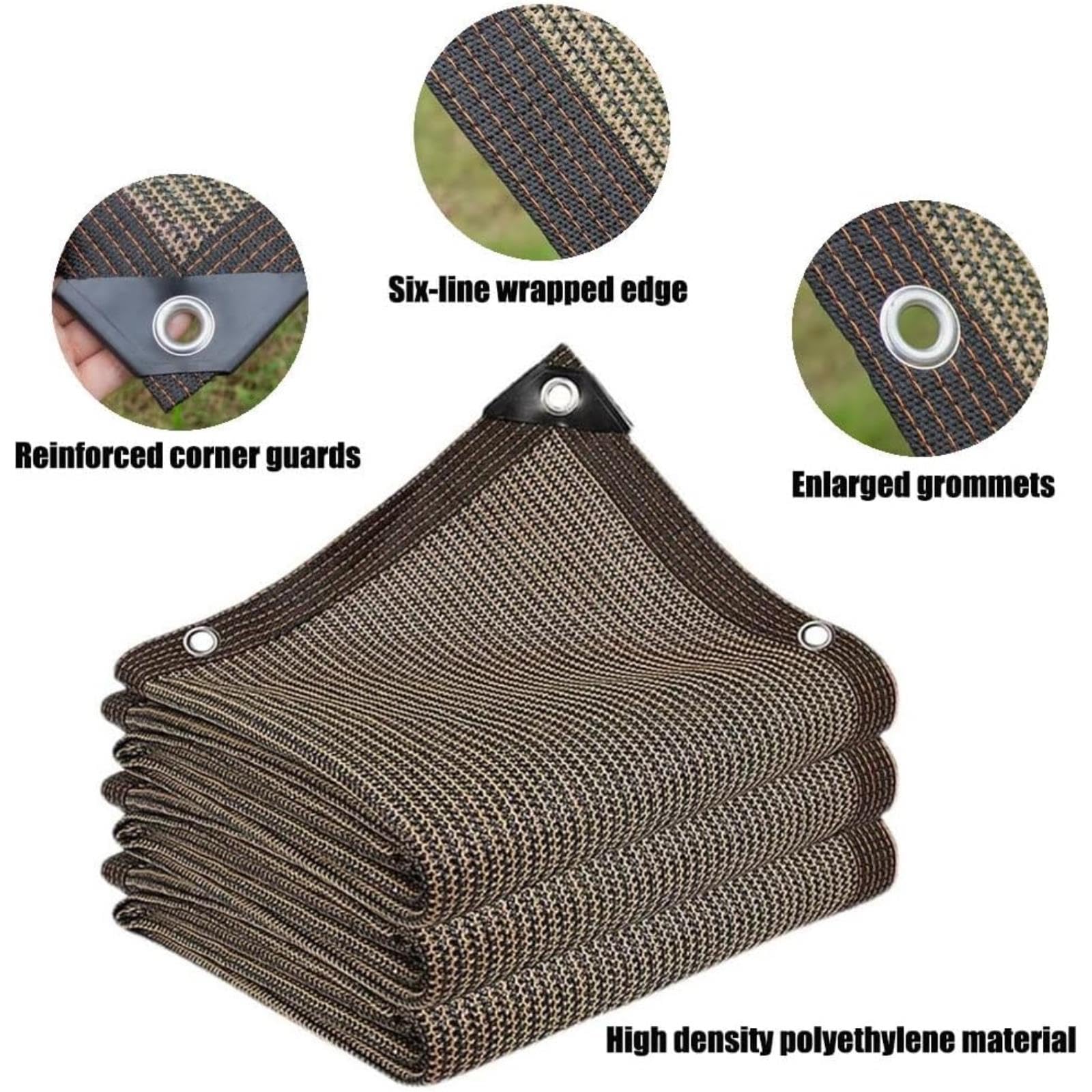 Tela de protección UV de alta calidad, 90 % de protección solar, red de jardín con ojales para pérgola, patio y plantas al aire libre, tela resistente (8 m x 8 m)