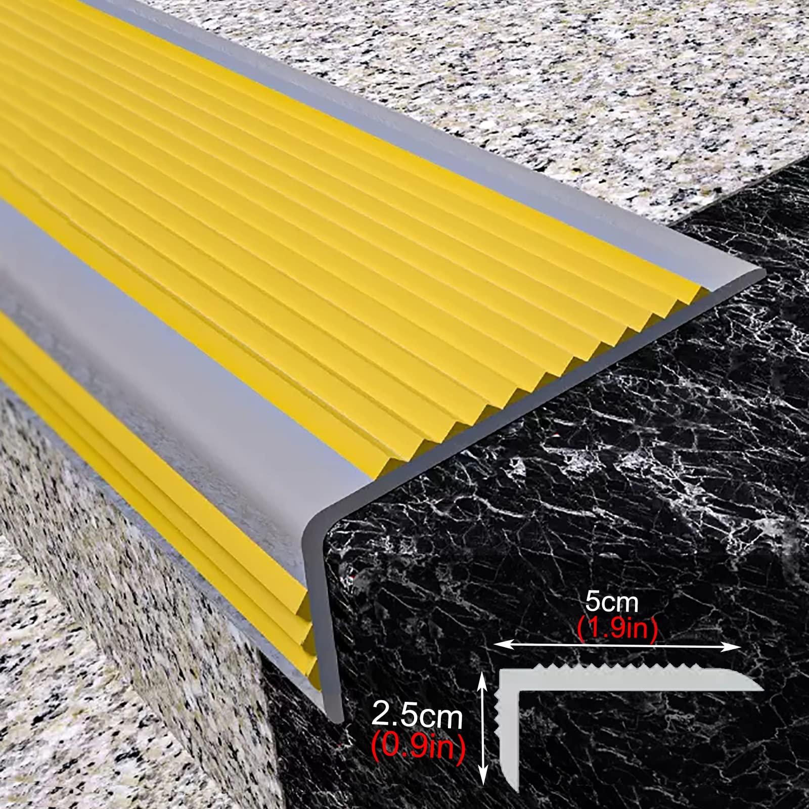 Bandes antidérapantes en PVC pour marches d'escalier - Tapis de sécurité en caoutchouc adhésif pour une meilleure adhérence dans les environnements commerciaux et industriels