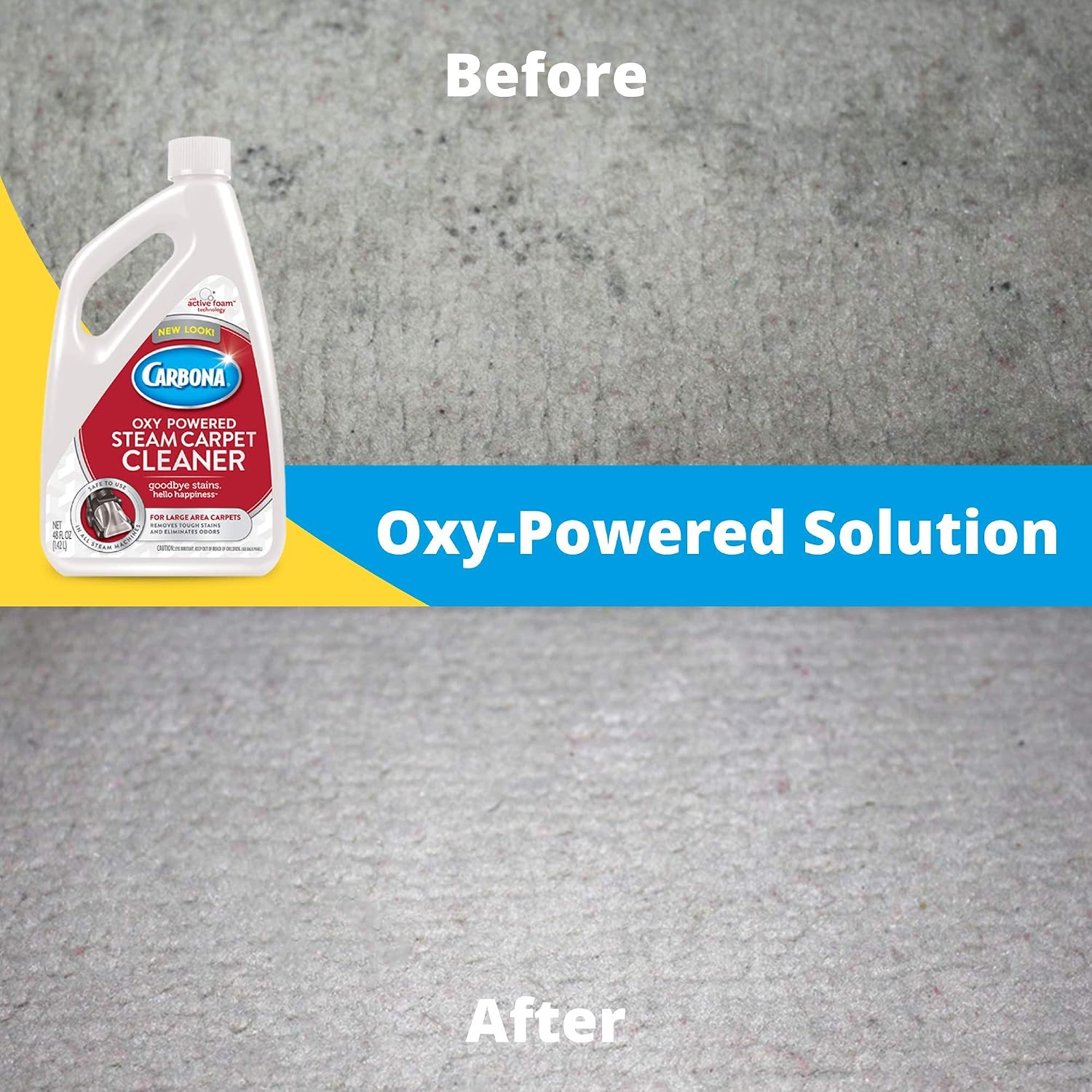 Carbona® Oxy-Powered Steam Carpet Cleaner | Professional Strength Deep Clean Solution | Stain & Odor Fighting Solution | 48 Fl Oz