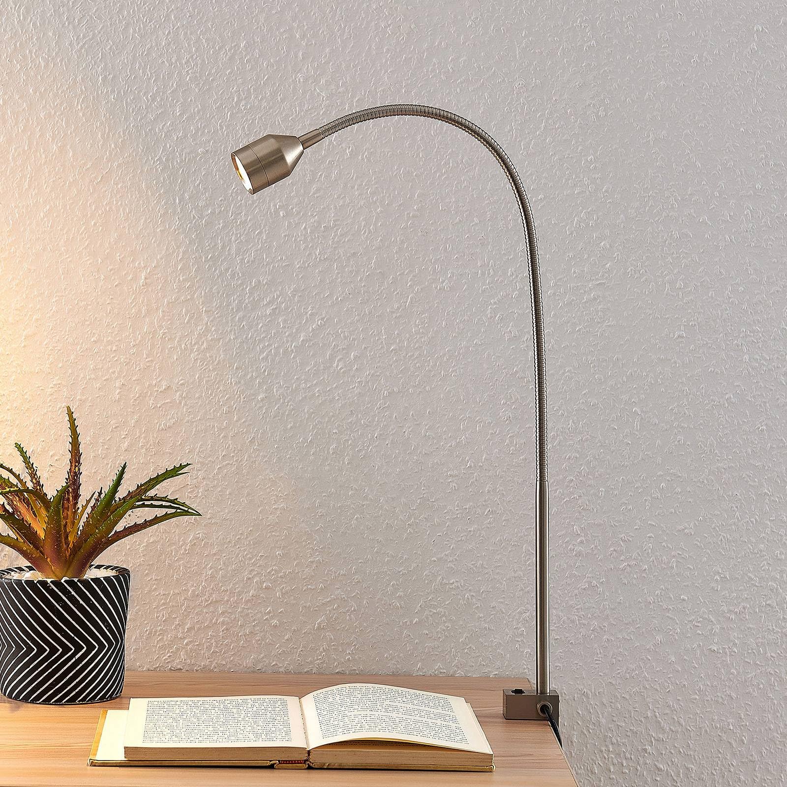 Lindby Lampada con morsetto (Moderno) colore Grigio, in Alluminio ad es. Studio & Ufficio lampadina inclusa lampada da tavolo scrivania lettura