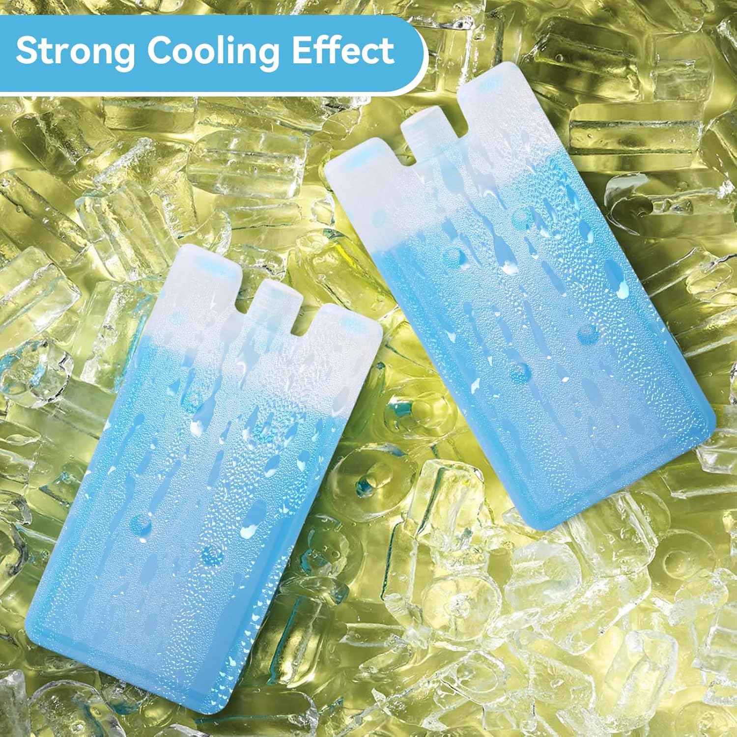 2PCS Ice Packs for Coolers, 240ml Portable Ice Pack Reusable Cold Ice Pack Brick Quick Freeze Cold Freezer Packs for Lunch Bags Cooler Backpack, Camping, Picnics, Beach - Image 3
