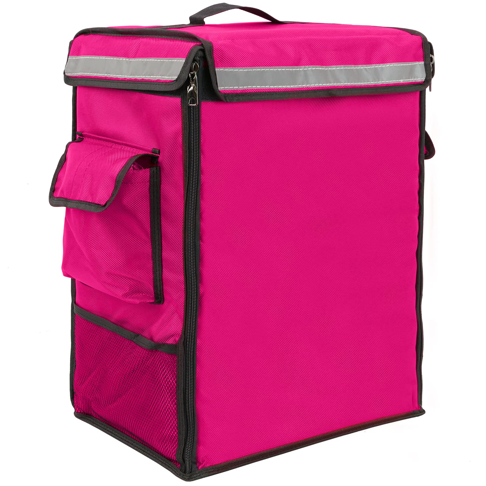 PrimeMatik - Nevera portátil rosa 42 Litros 35x49x25cm, mochila bolsa isotérmica para picnic, camping, playa, entrega de alimentos en moto o bicicleta