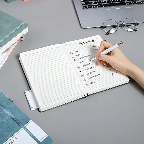 Miniatura 7 de CAGIE Cuaderno rayado, 320 páginas, cuaderno de rayas universitarias, diario grueso de papel de 3.53 ozyd, diario A5 de tapa dura de cuero para