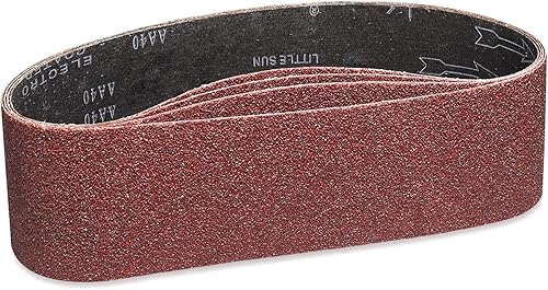 Cinturón de lijado de 4 x 36 pulgadas, bandas lijadoras de banda de 40 granos, mejor para lijar madera, metal y pintura (paquete de 4)